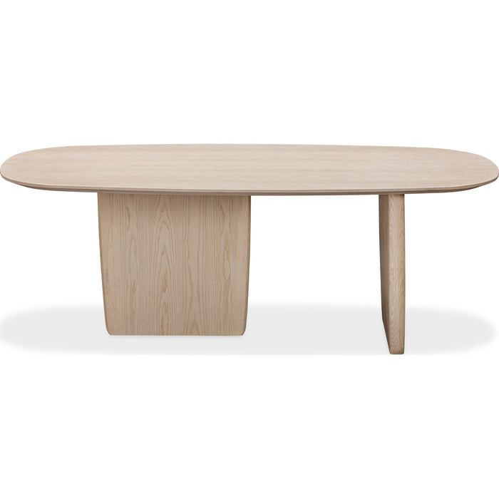 Modus Furniture Liv Ash Wood Oval Dining Table in White Sand 655450444081 QHTP61 Image 2