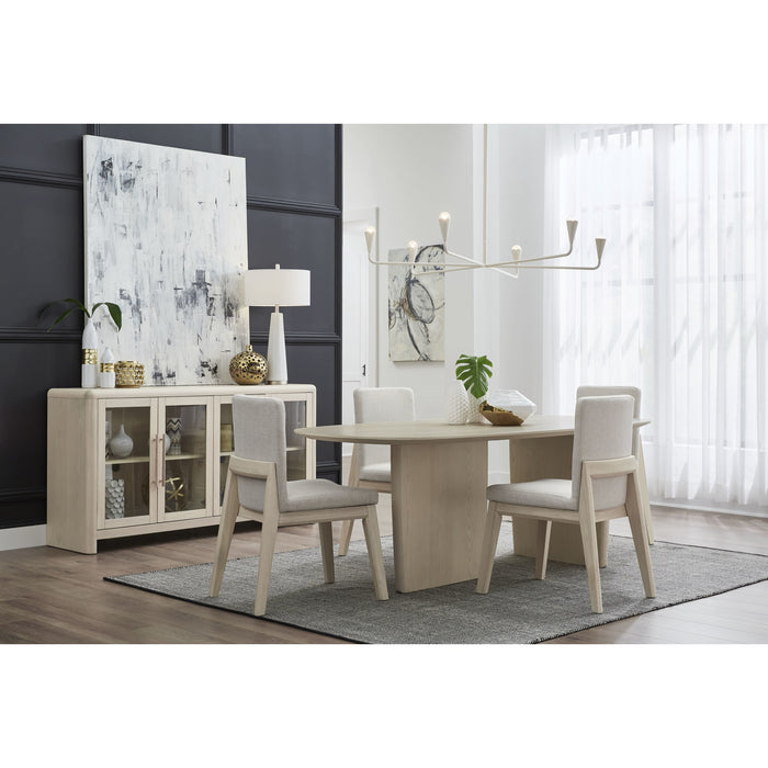 Modus Furniture Liv Ash Wood Oval Dining Table in White Sand 655450444081 QHTP61 Image 6
