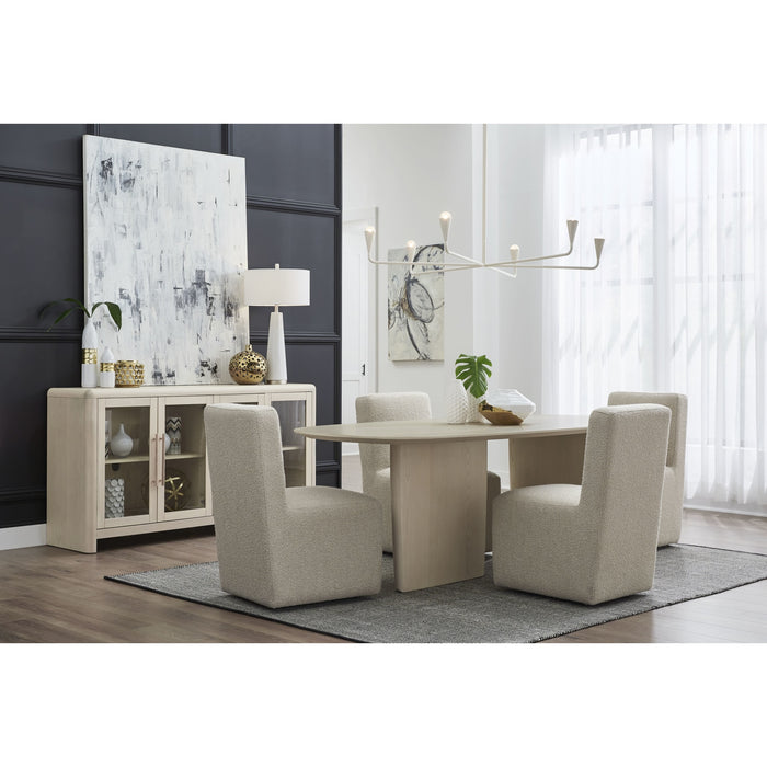 Modus Furniture Liv Ash Wood Oval Dining Table in White Sand 655450444081 QHTP61 Image 7