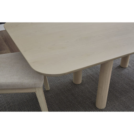 Modus Furniture Liv Ash Wood Rectangular Dining Table in White Sand 655450444074 QHTP60 Image 1