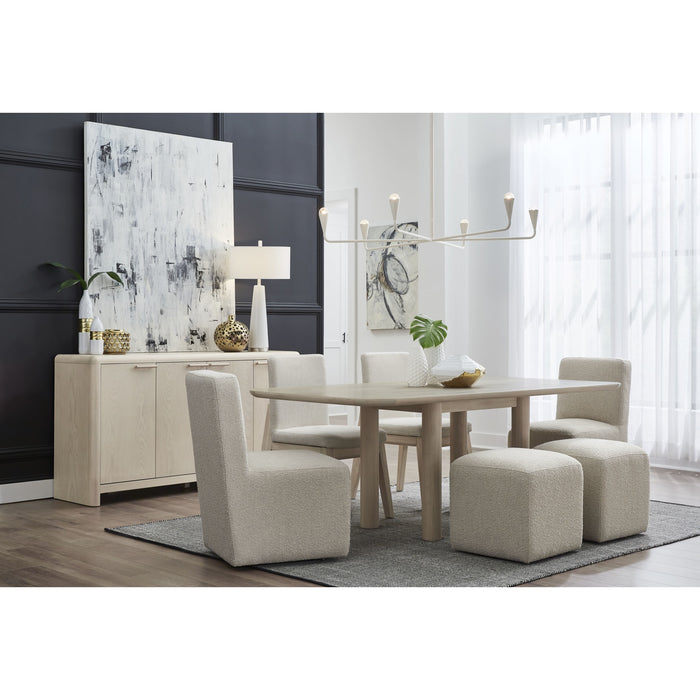 Modus Furniture Liv Ash Wood Rectangular Dining Table in White Sand 655450444074 QHTP60 Image 2