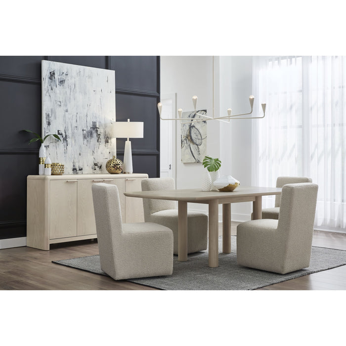 Modus Furniture Liv Ash Wood Rectangular Dining Table in White Sand 655450444074 QHTP60 Image 3
