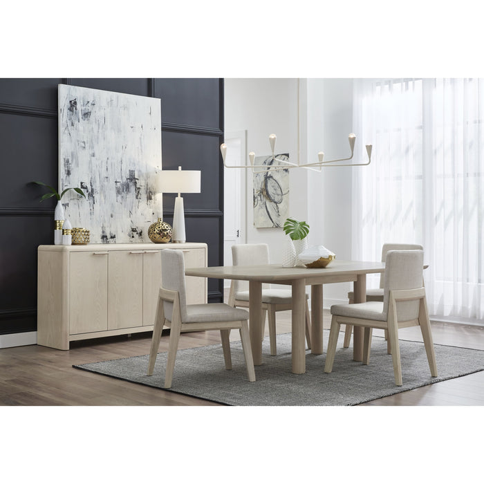 Modus Furniture Liv Ash Wood Rectangular Dining Table in White Sand 655450444074 QHTP60 Image 4