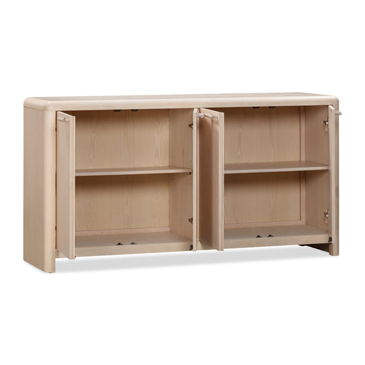 Modus Liv Four Door Ash Wood Sideboard in White Sand Image 1
