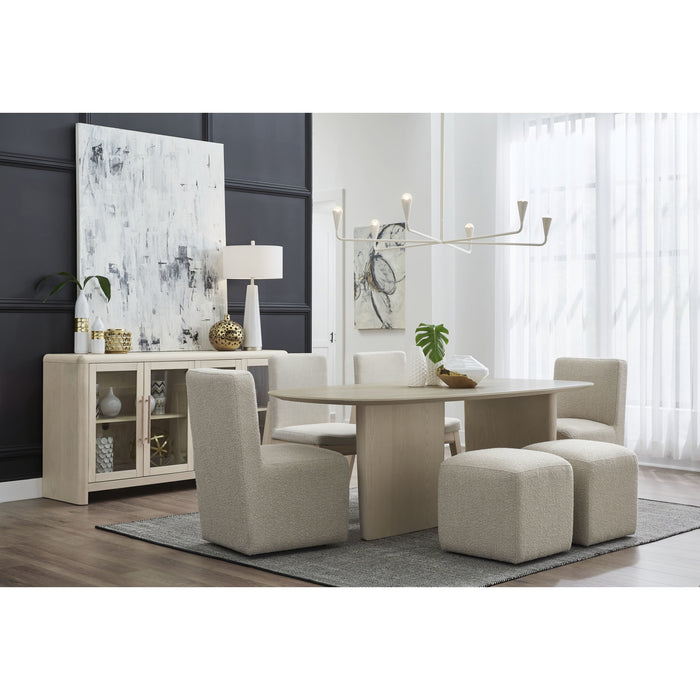 Modus Furniture Liv Fully Upholstered Dining Ottoman in Brun Boucle 655450444142 QHTP65B Image 4
