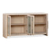 Modus Liv Glass Door Ash Wood Sideboard in White Sand Image 3
