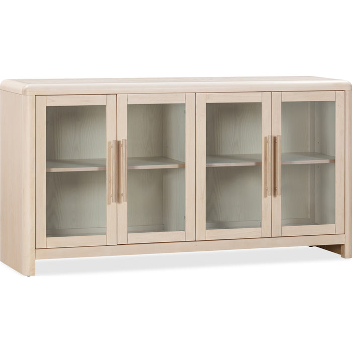 Modus Furniture Liv Glass Door Ash Wood Sideboard in White Sand 655450444166 QHTP79 Image 3