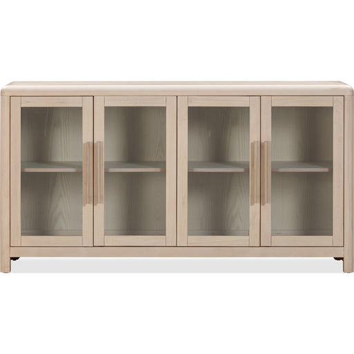 Modus Furniture Liv Glass Door Ash Wood Sideboard in White Sand 655450444166 QHTP79 Image 4