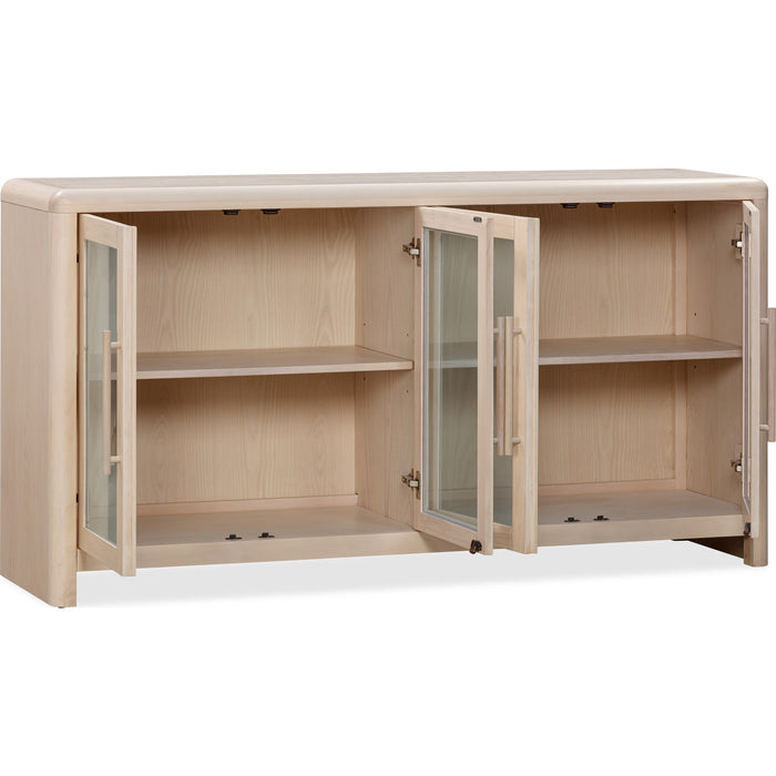 Modus Furniture Liv Glass Door Ash Wood Sideboard in White Sand 655450444166 QHTP79 Image 6