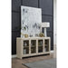 Modus Furniture Liv Glass Door Ash Wood Sideboard in White Sand 655450444166 QHTP79 Main Image