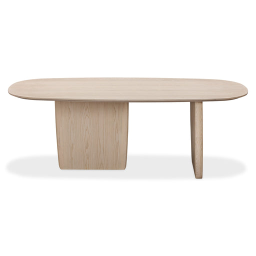 Modus Liv Solid Ash Oval Dining Table in White Sand Image 1