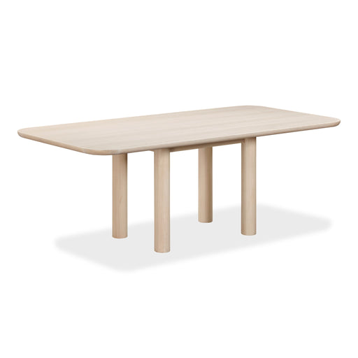 Modus Liv Solid Ash Rectangular Dining Table in White Sand Image 1