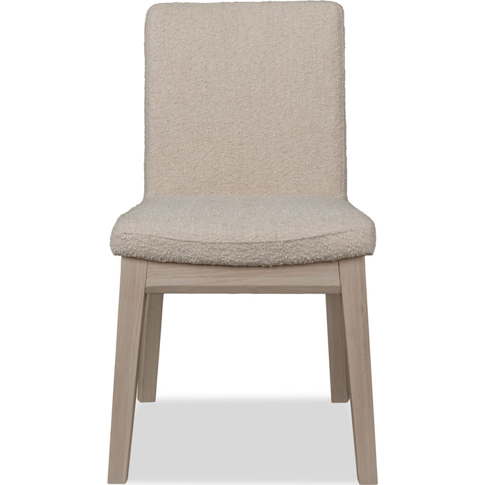 Modus Furniture Liv Solid Wood Dining Chair in White Sand and Brun Boucle 655450450563 QHTP63B Main Image