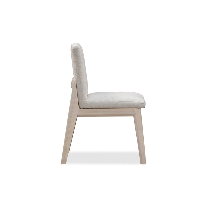 Modus Liv Solid Wood Dining Chair in White Sand and Natural LinenImage 2