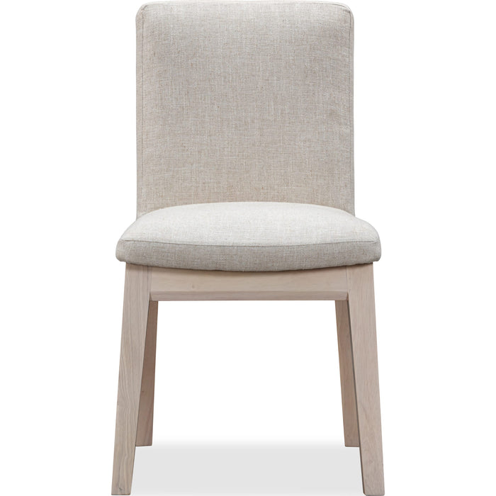 Modus Furniture Liv Solid Wood Dining Chair in White Sand and Natural Linen 655450450556 QHTP63A Image 2