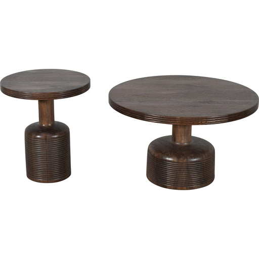 Modus Furniture Liyana Solid Wood Round Coffee Table in Natural Tan 655450414299 PJRT21 Image 5