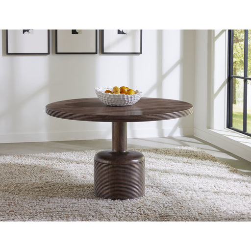 Modus Liyana Solid Wood Round Dining Table in Natural Tan Image 1