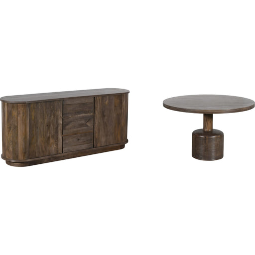 Modus Furniture Liyana Solid Wood Round Dining Table in Natural Tan 655450414268 PJRT60 Image 5