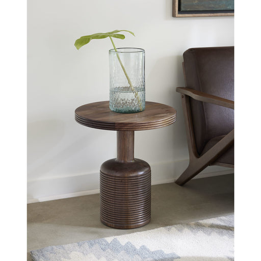 Modus Liyana Solid Wood Round End Table in Natural TanMain Image