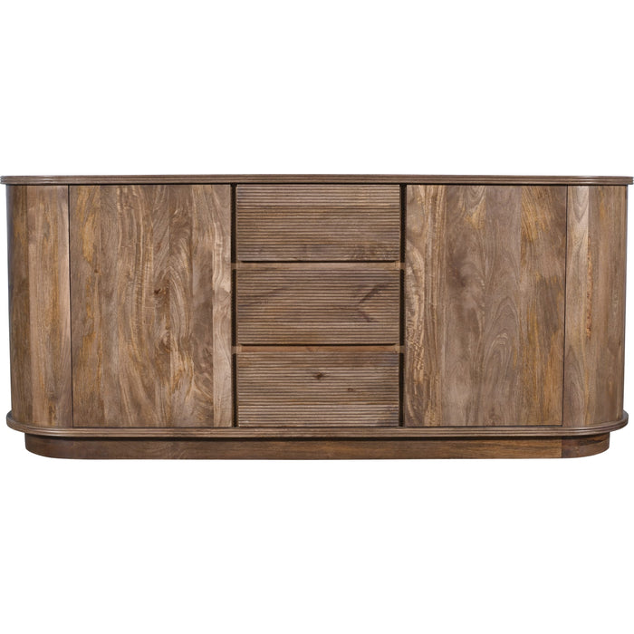 Modus Furniture Liyana Solid Wood Three Drawer Two Door Sideboard in Natural Tan 655450414251 PJRT78 Image 1