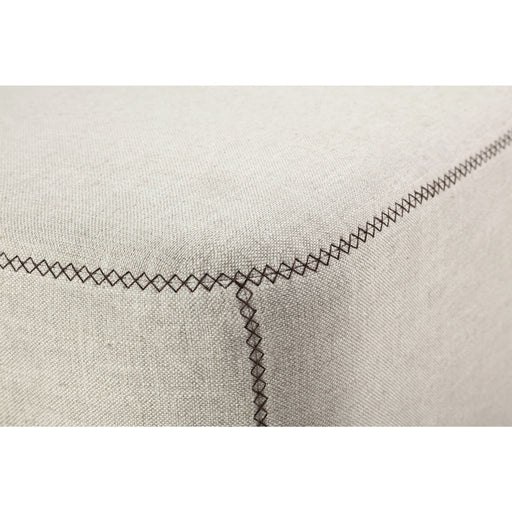 Modus Louis Upholstered Ottoman in Natural Linen Image 1
