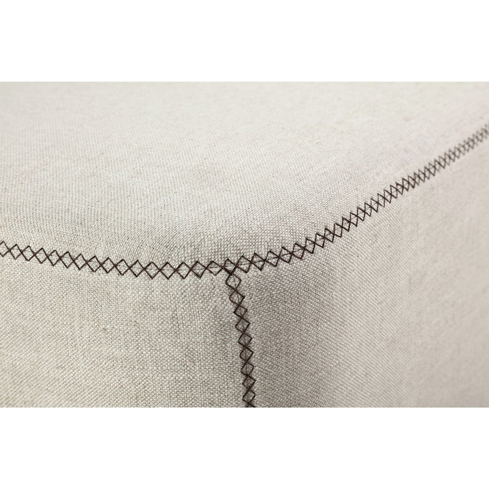 Modus Furniture Louis Upholstered Ottoman in Natural Linen (2026) 655450534782 MQMW94 Image 1