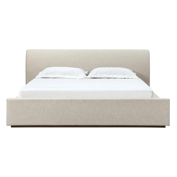 Modus Louis Upholstered Platform Bed in Natural Linen Image 8