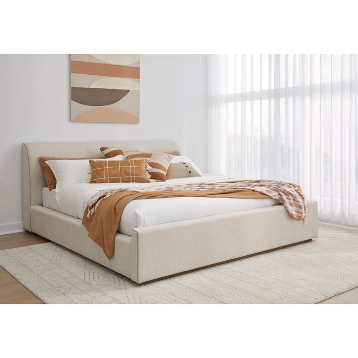 Modus Louis Upholstered Platform Bed in Natural LinenImage 2