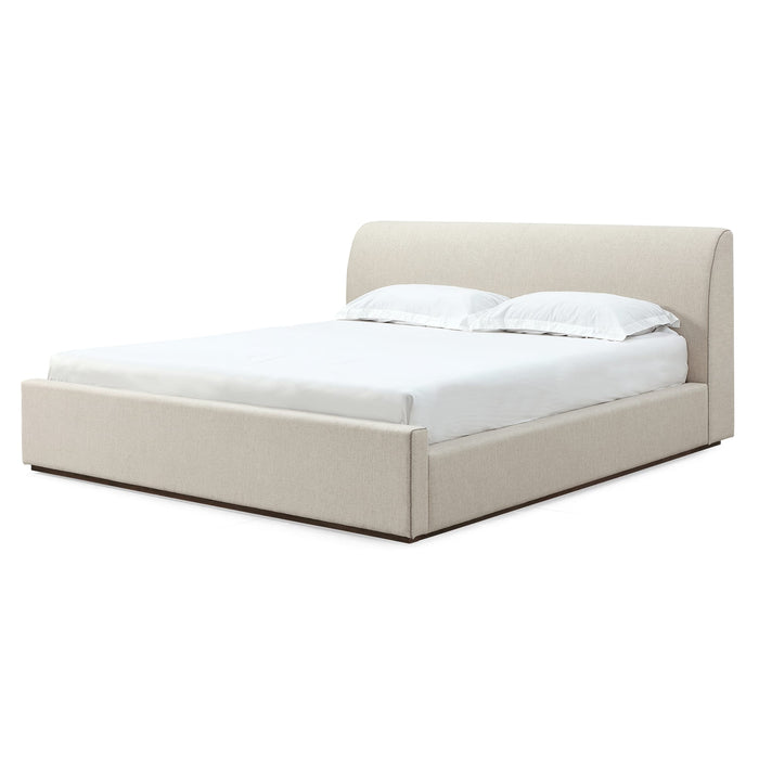 Modus Louis Upholstered Platform Bed in Natural Linen Image 5