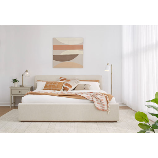 Modus Furniture Louis Upholstered Platform Bed in Natural Linen (2026)  MQMWN  Image 1