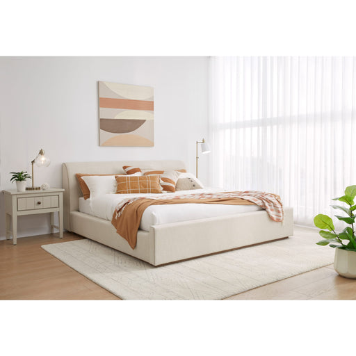 Modus Furniture Louis Upholstered Platform Bed in Natural Linen  MQMWN  Main Image