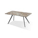 Modus Lucia Double Extension Stone Top Metal Leg Dining Table in Rich Brown and BlackImage 1