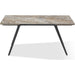 Modus Furniture Lucia Double Extension Stone Top Metal Leg Dining Table in Rich Brown and Black 655450401886 LEPJ60 Main Image