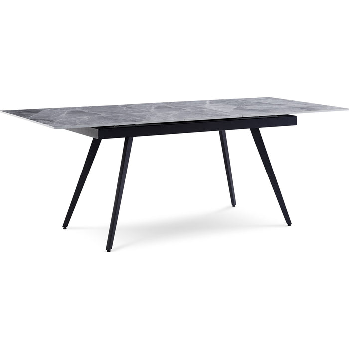 Modus Furniture Lucia Extendable Stone Top Metal Leg Dining Table in Piedra and Black 655450372230 LELB60 Image 5