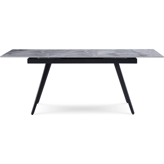 Modus Furniture Lucia Extendable Stone Top Metal Leg Dining Table in Piedra and Black 655450372230 LELB60 Image 6