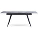 Modus Furniture Lucia Extendable Stone Top Metal Leg Dining Table in Piedra and Black 655450372230 LELB60 Image 6