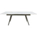 Modus Furniture Lucia Extendable Stone Top Metal Leg Dining Table in Polished Cappuccino and Gunmetal 655450401824 LEPG60 Image 1