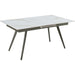 Modus Furniture Lucia Extendable Stone Top Metal Leg Dining Table in Polished Cappuccino and Gunmetal 655450401824 LEPG60 Image 2