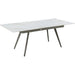 Modus Furniture Lucia Extendable Stone Top Metal Leg Dining Table in Polished Cappuccino and Gunmetal 655450401824 LEPG60 Image 3
