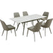 Modus Furniture Lucia Extendable Stone Top Metal Leg Dining Table in Polished Cappuccino and Gunmetal 655450401824 LEPG60 Image 6