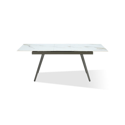 Modus Lucia Extendable Stone Top Metal Leg Dining Table in Polished Cappuccino and GunmetalMain Image