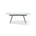 Modus Lucia Extendable Stone Top Metal Leg Dining Table in Polished Cappuccino and Gunmetal Main Image