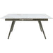 Modus Furniture Lucia Extendable Stone Top Metal Leg Dining Table in Polished Cappuccino and Gunmetal 655450401824 LEPG60 Main Image