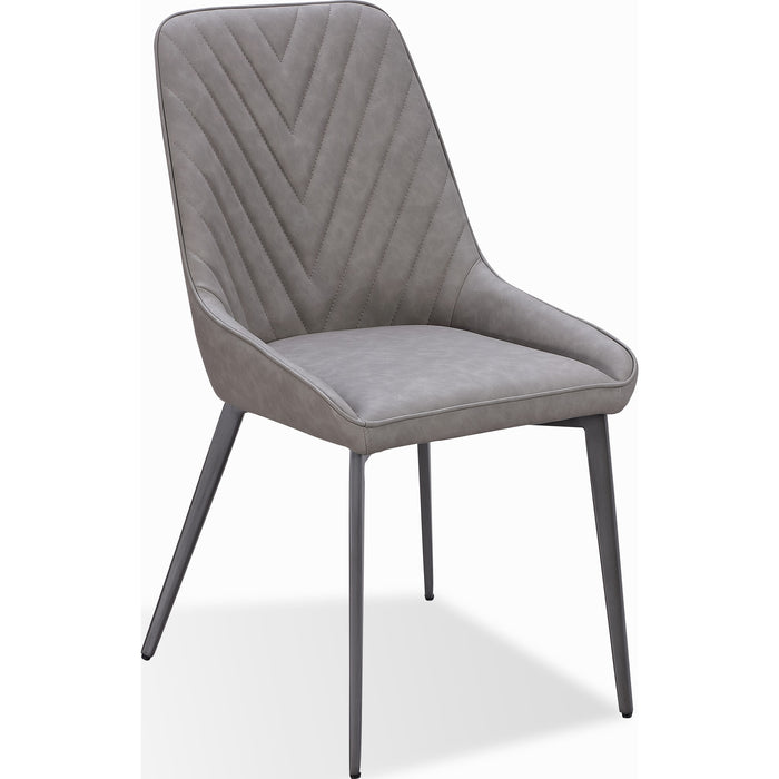 Modus Furniture Lucia Metal Leg Upholstered Dining Chair in Anchor Gray Synthetic Leather and Gunmetal 655450406287 LEPG64 Image 1