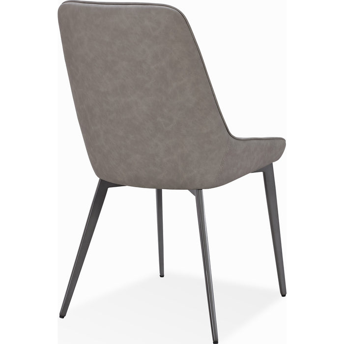 Modus Furniture Lucia Metal Leg Upholstered Dining Chair in Anchor Gray Synthetic Leather and Gunmetal 655450406287 LEPG64 Image 2