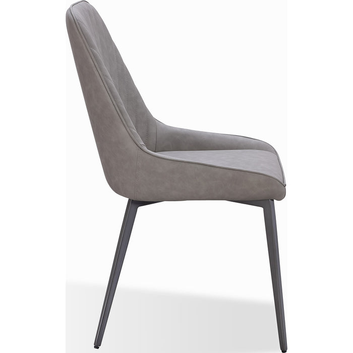 Modus Furniture Lucia Metal Leg Upholstered Dining Chair in Anchor Gray Synthetic Leather and Gunmetal 655450406287 LEPG64 Image 3