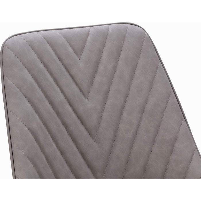 Modus Furniture Lucia Metal Leg Upholstered Dining Chair in Anchor Gray Synthetic Leather and Gunmetal 655450406287 LEPG64 Image 4