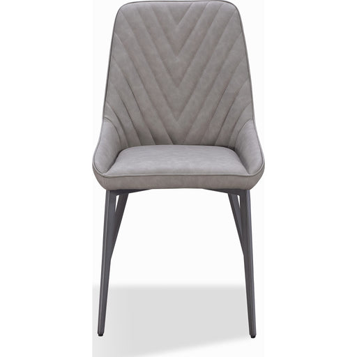 Modus Furniture Lucia Metal Leg Upholstered Dining Chair in Anchor Gray Synthetic Leather and Gunmetal 655450406287 LEPG64 Main Image