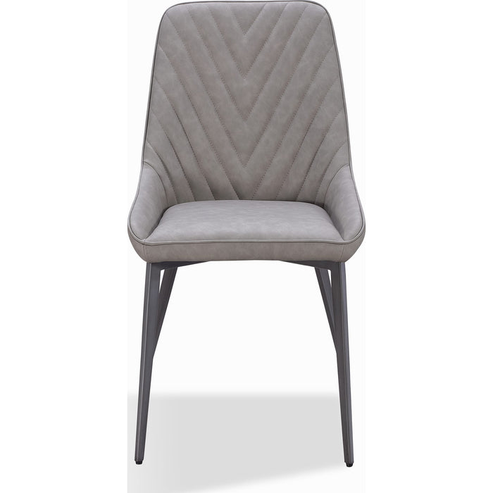 Modus Furniture Lucia Metal Leg Upholstered Dining Chair in Anchor Gray Synthetic Leather and Gunmetal 655450406287 LEPG64 Main Image