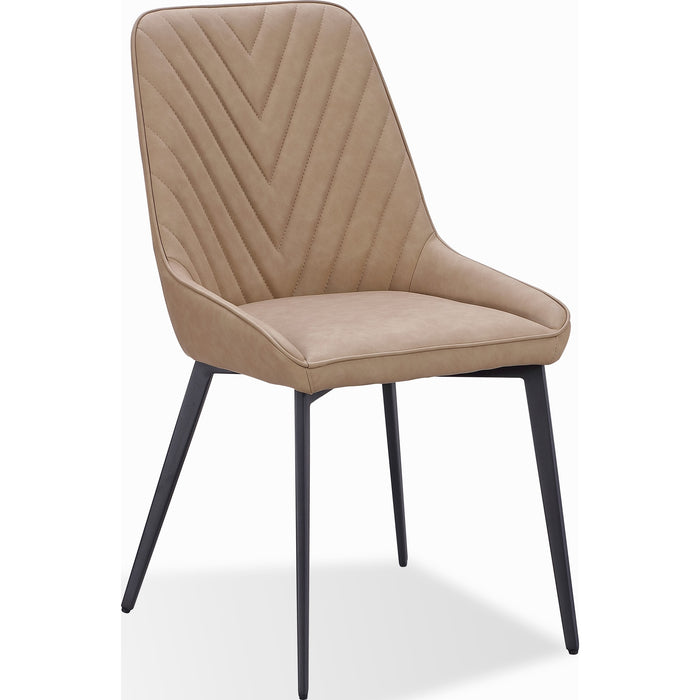 Modus Furniture Lucia Metal Leg Upholstered Dining Chair in Honey Synthetic Leather 655450406317 LEPJ63 Image 1
